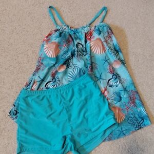 Sea-Themed Tank Top and Shorts Swim Set